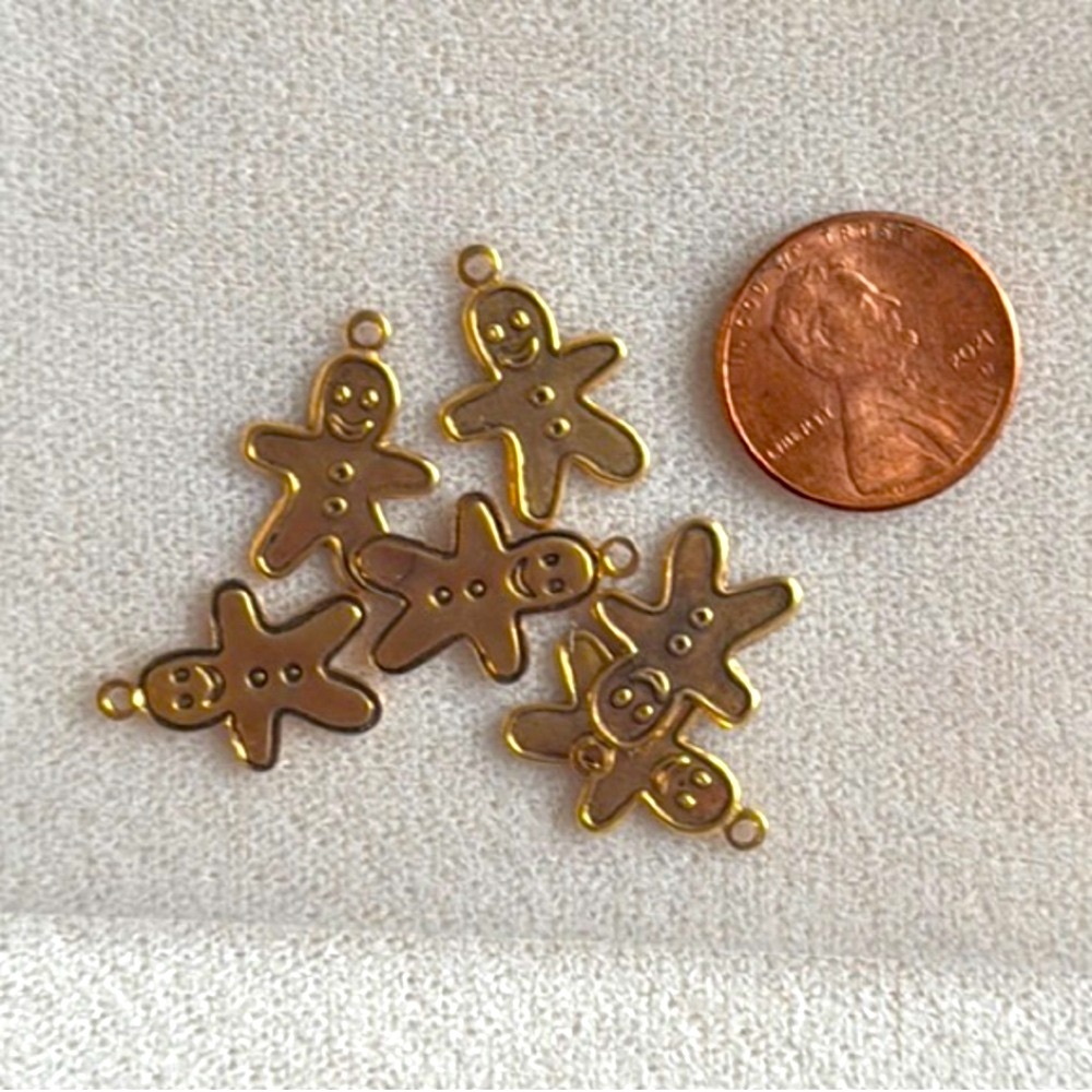 Antiqued Gold Toned Holiday Charms Collection - Picture 4 of 5